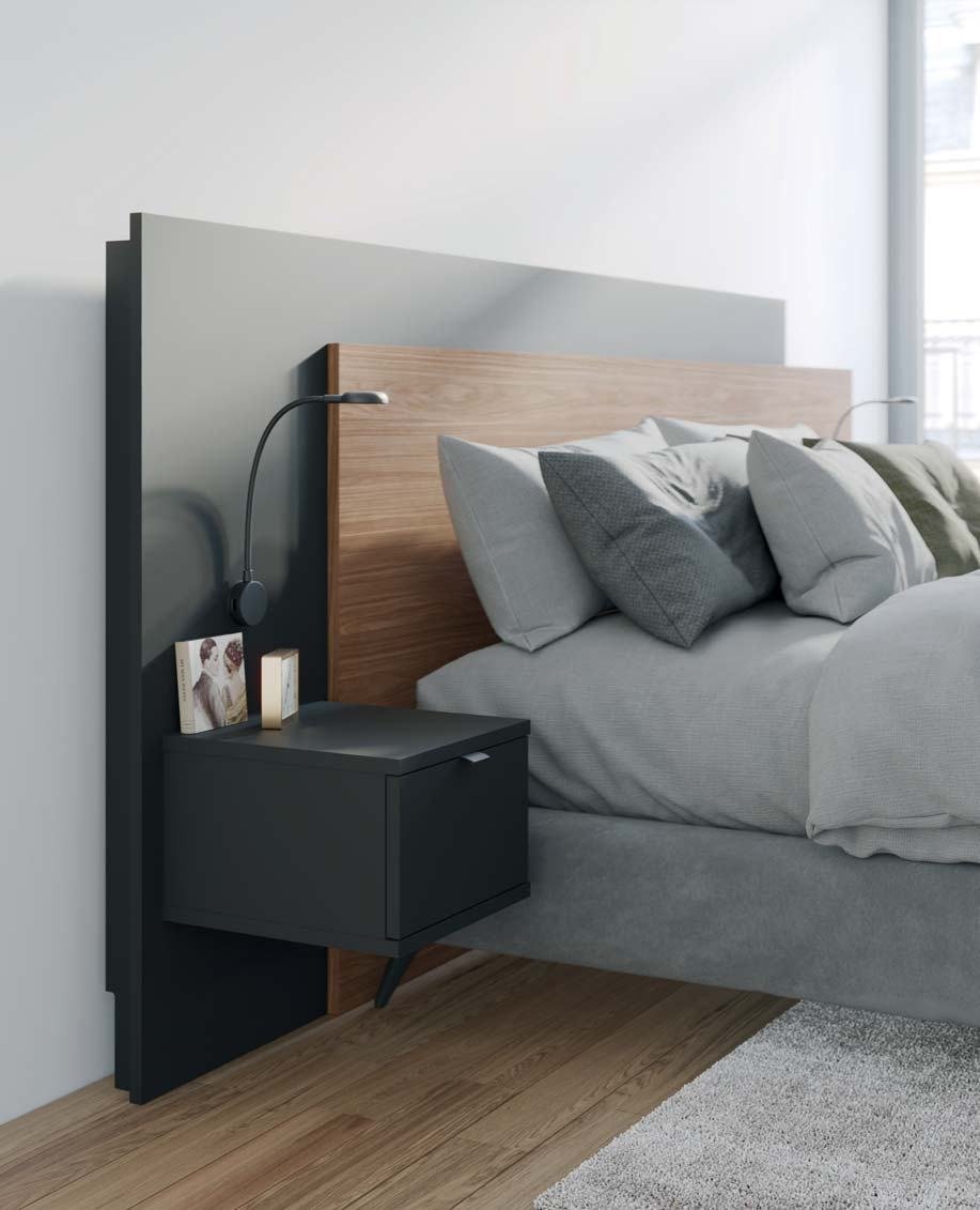 Tête de lit sur mesure avec chevet suspendu